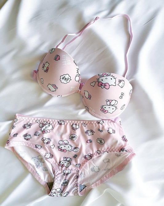 Hello Kitty Anime Soft Comfortable padded push-up Wired