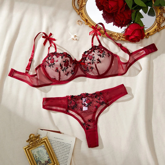 Eternal Rose Sheer Lace Set 🌹🖤