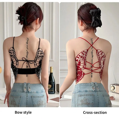 Butterfly Embroidery Inside and Outside Butterfly Lace Bra