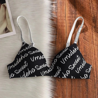 Original Gravity Defying One-Piece Letter Strap Women's Bra set