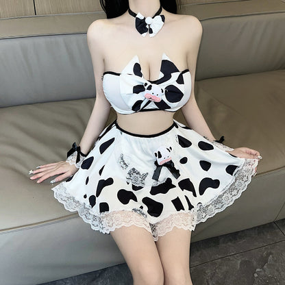 ✨ Sweet & Cute Cow Print Party Dress 🐄💖