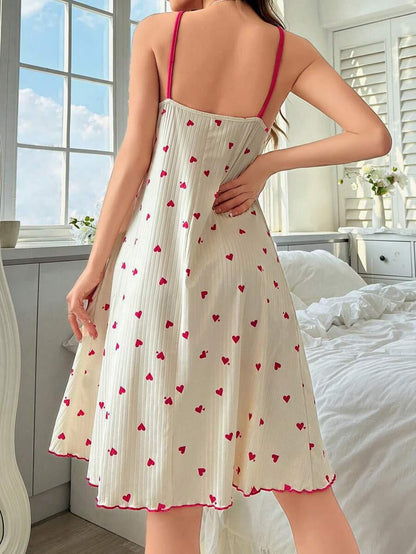 Elegant Heart print 2-piece Nightwear