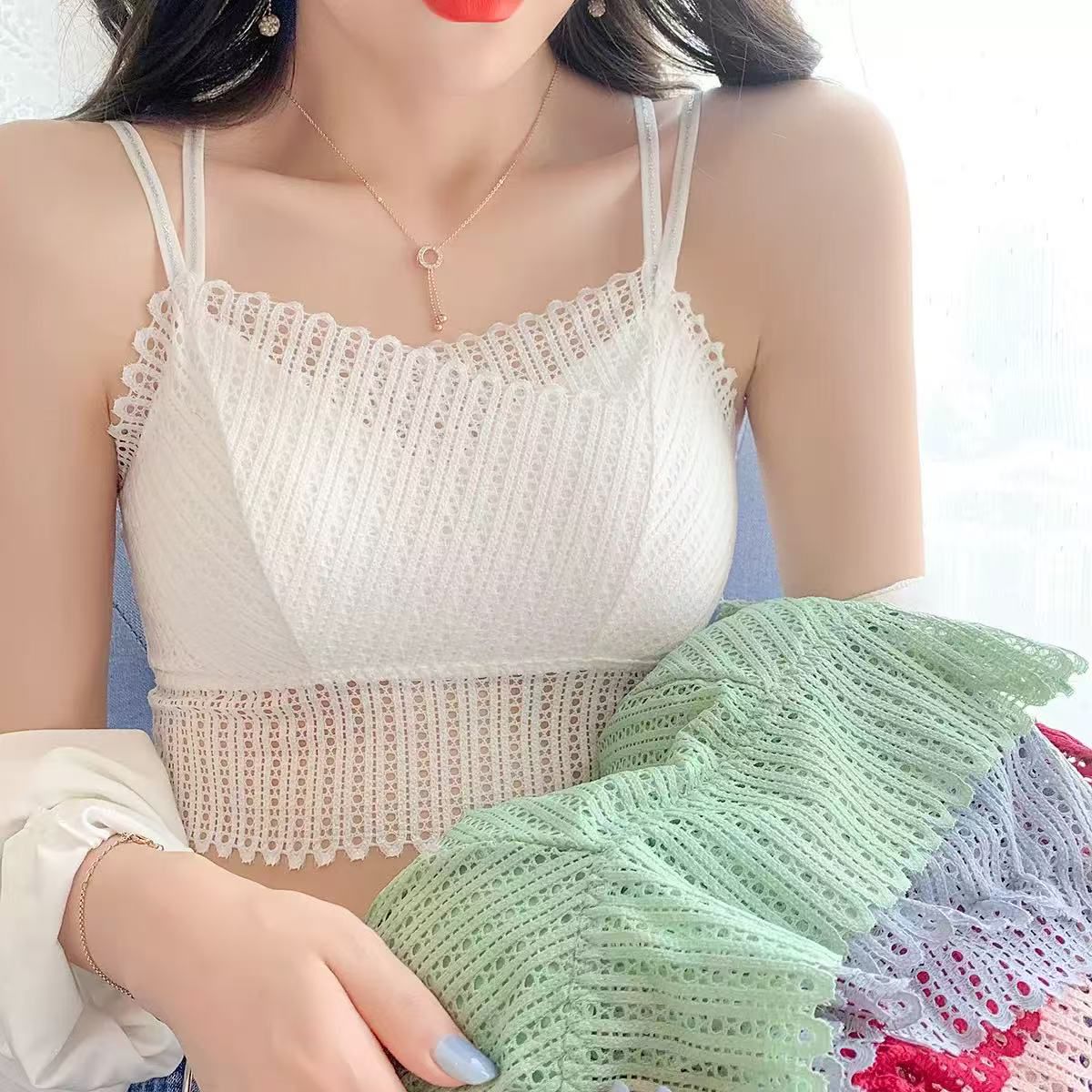 Soft Milky Stuff Net Blouse Paded Push-up Uplifting Bra