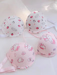 Hello Kitty 4 in 1 Adjustable straps Paded push-up Bra Set Thong Panty