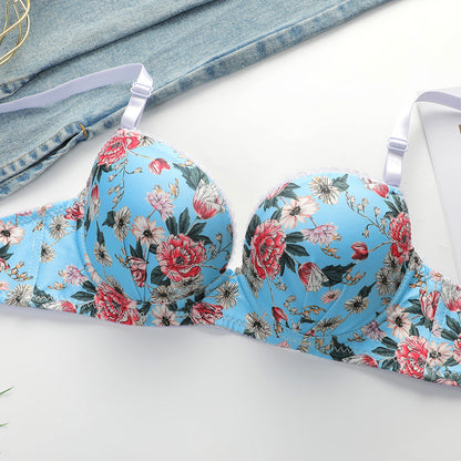 Fashion Flower Underwired Romantic Rose Bra set