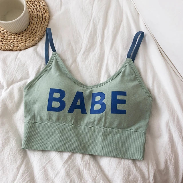 Women's BABE print Bra Soft Paded
