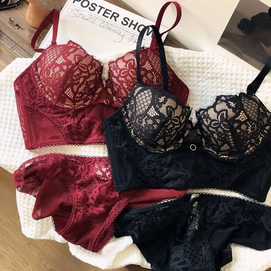Camis Bra Set Paded Push-up Thongs