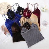 Ladies imported High Push-Up Velvet Tank Top Front Neck Style