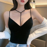 Ladies imported High Push-Up Velvet Tank Top Front Neck Style