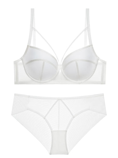 Sexy Bra Set Women's Lace Hollow out Strap Tie Underwire Non Paded