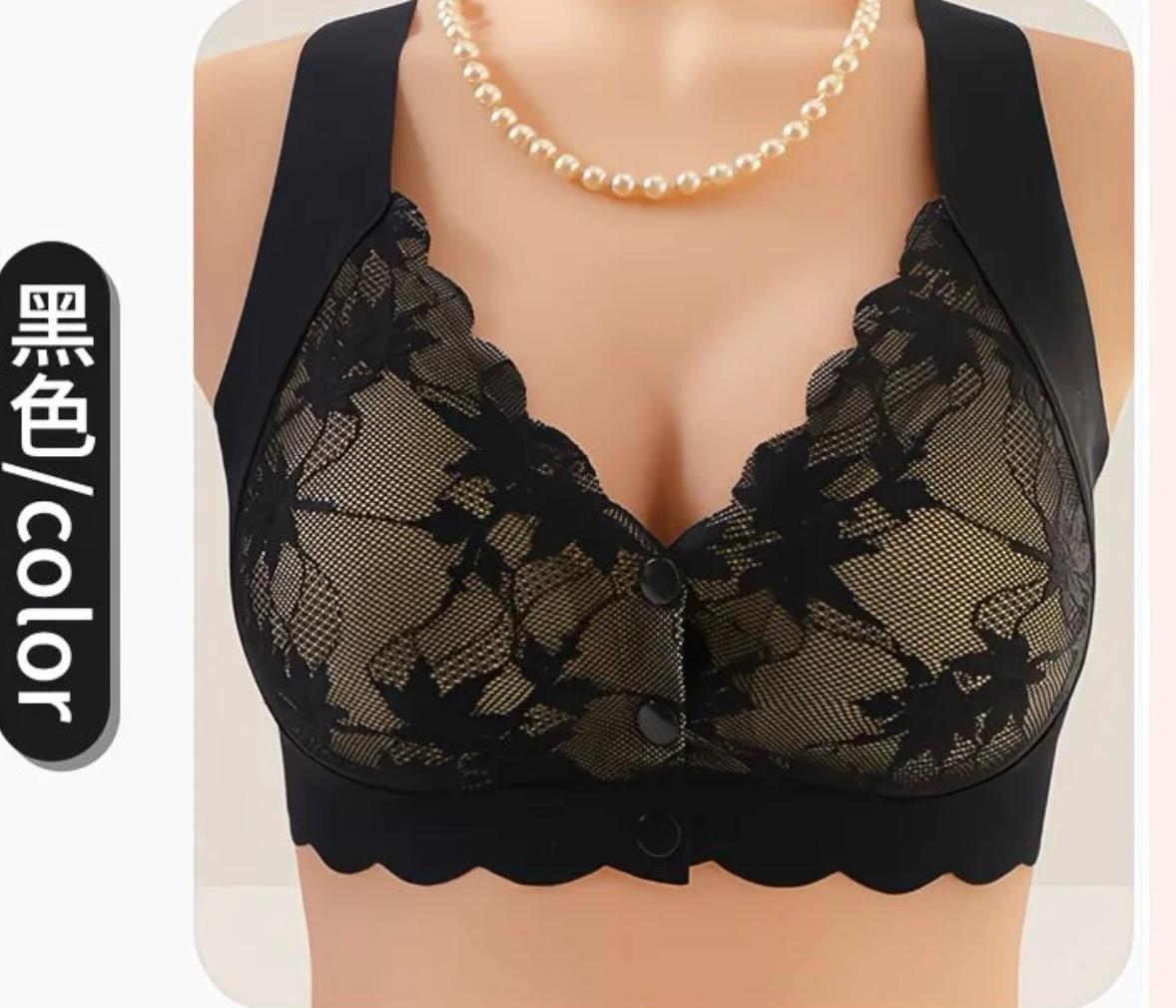 Front open Button Bra Soft Milky Stuff Push-up Bra