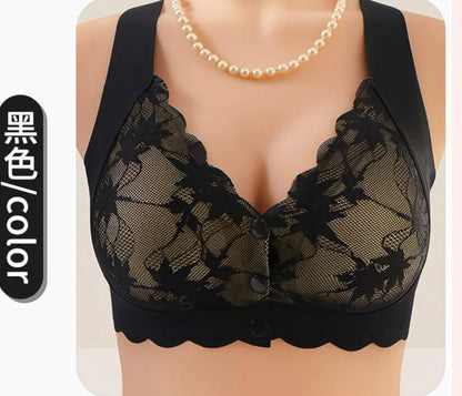 Front open Button Bra Soft Milky Stuff Push-up Bra