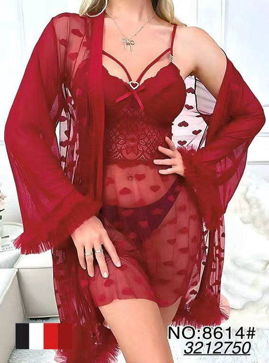 Neck Cross 3-pcs Double Gown set