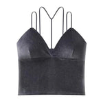 Ladies imported High Push-Up Velvet Tank Top Front Neck Style