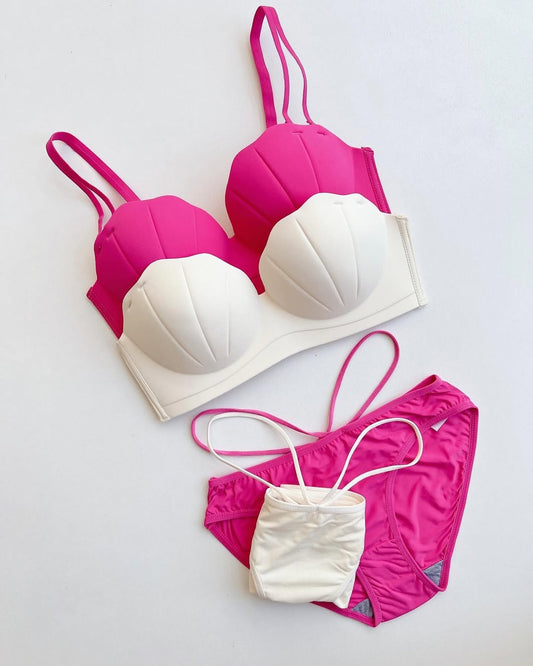 Coastal Chic Sea Shell Design Bra and Brief Set
