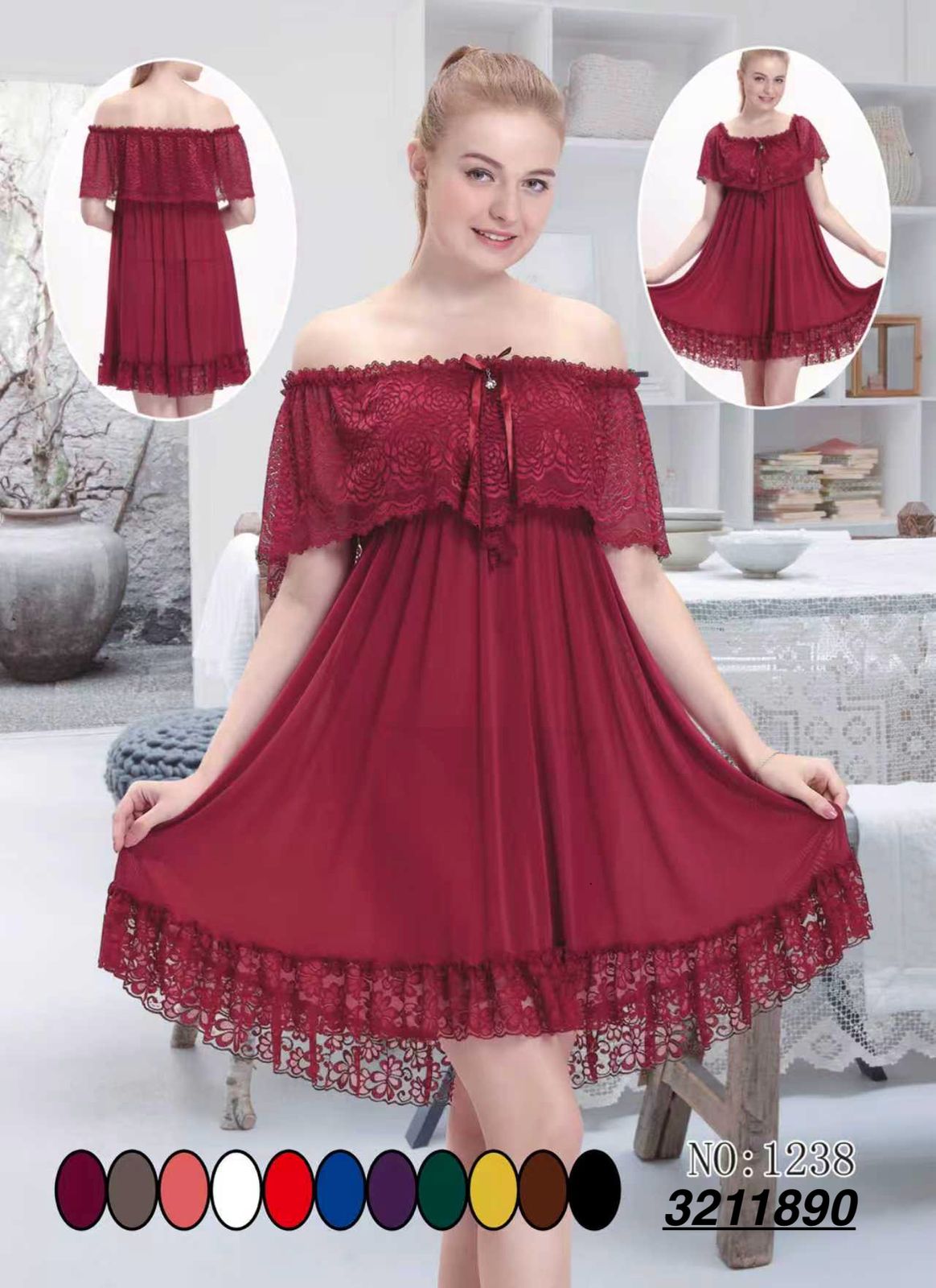 Elegant Lace Night Gown