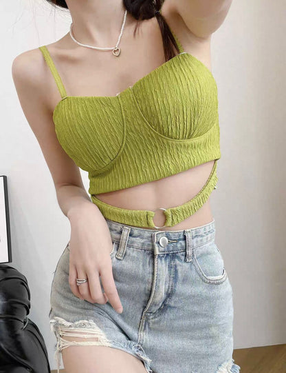 Lime Glow cut-out Bra Paded Push-up Trendy