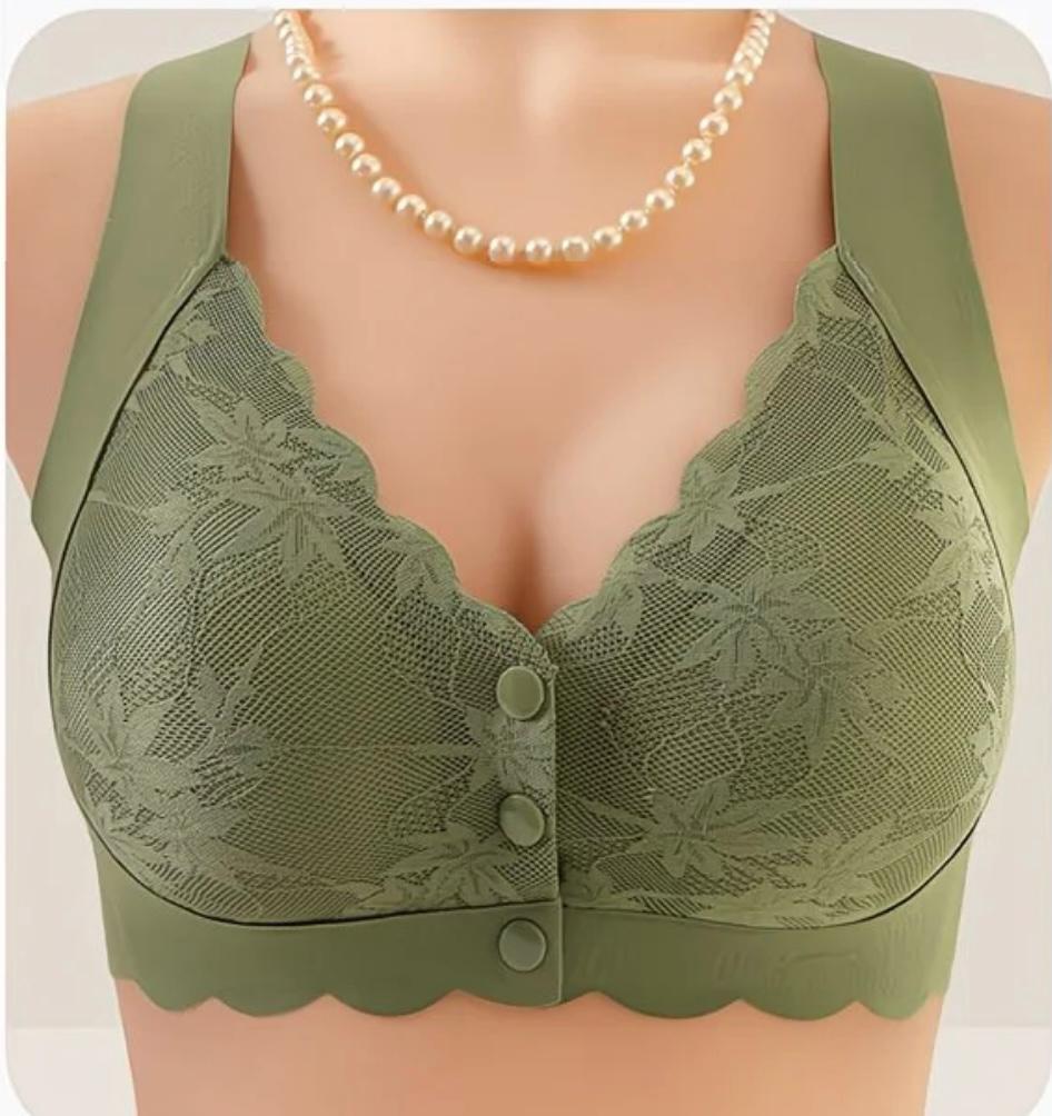 Front open Button Bra Soft Milky Stuff Push-up Bra