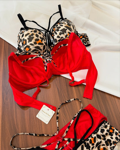 Scarlet Safari Strappy Stylish Bra & Panty Set