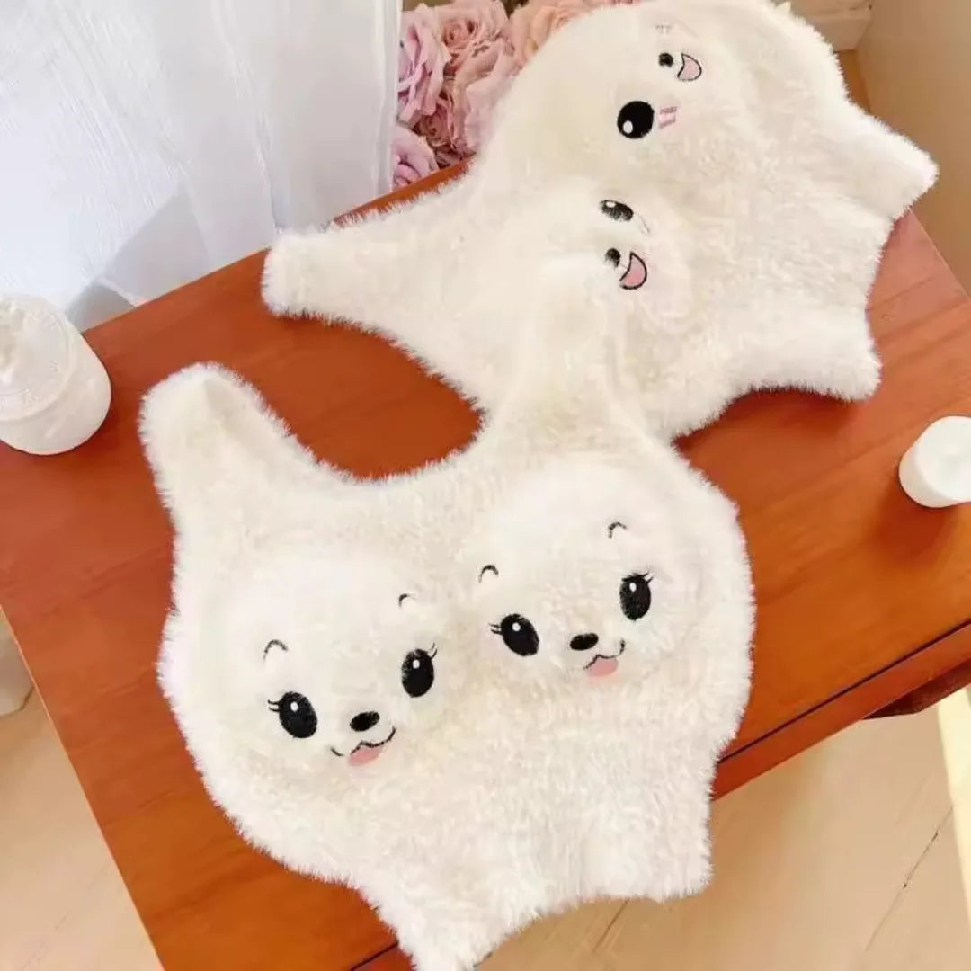 Fluffy Whisker Dreams Ultra-Soft Cartoon Plush Top