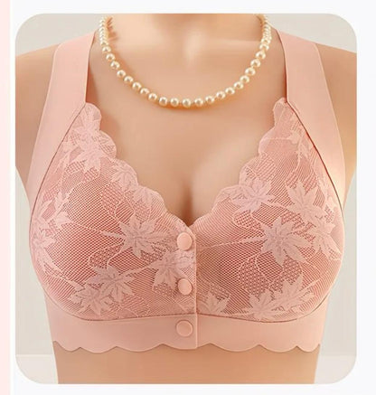 Front open Button Bra Soft Milky Stuff Push-up Bra