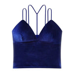 Ladies imported High Push-Up Velvet Tank Top Front Neck Style