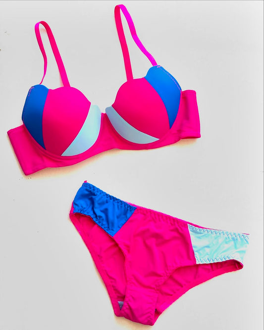 Radiant Contrast Paded Push-up Bra Set