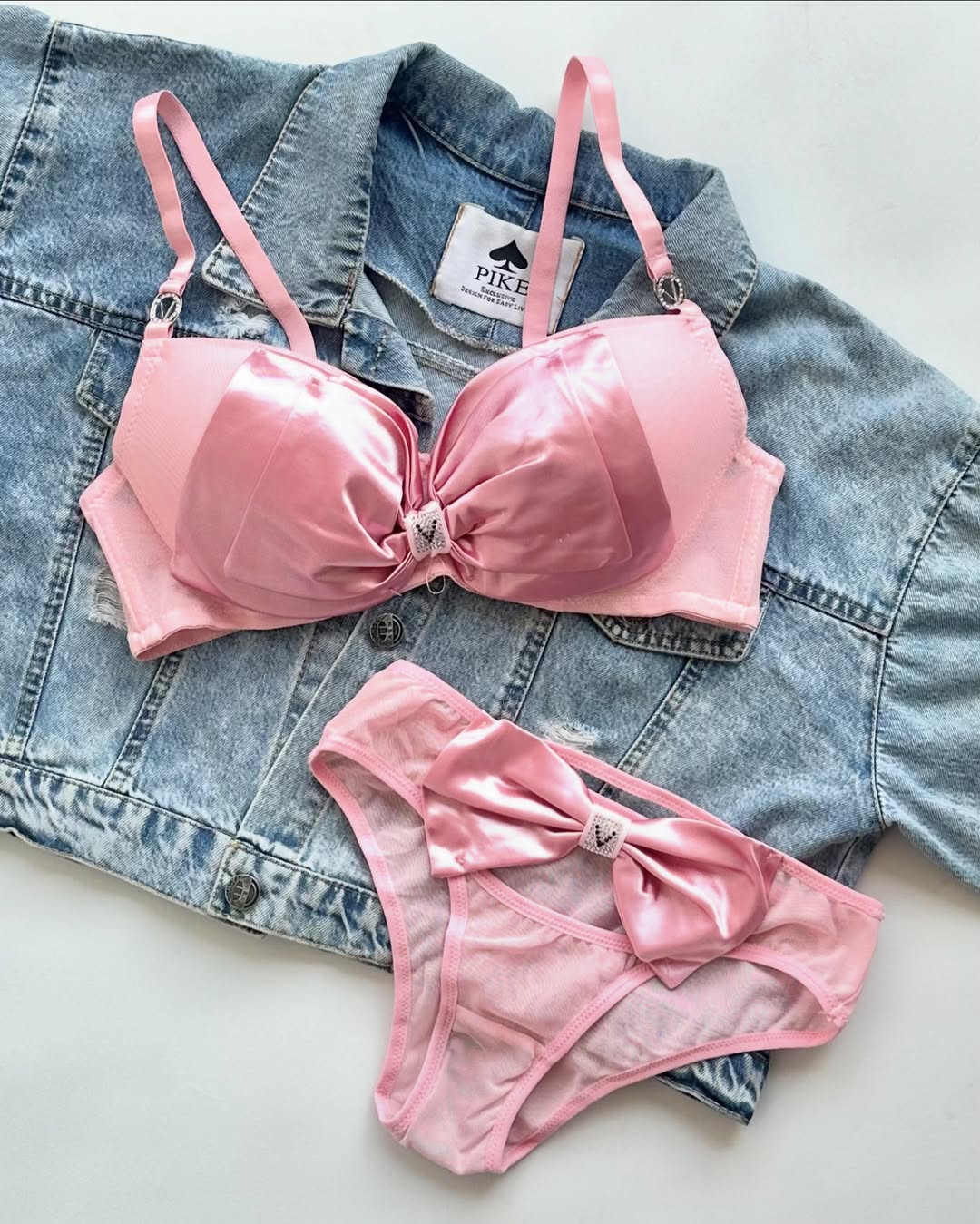 Sweet Bow Style Blush Elegance Bra set