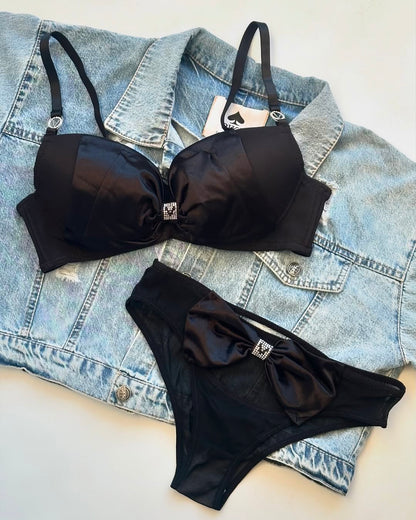 Sweet Bow Style Blush Elegance Bra set