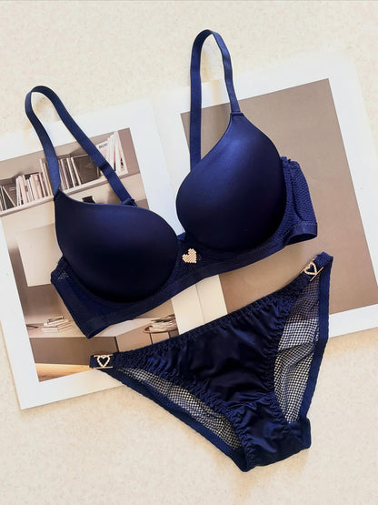 Front Heart Style Premium Padded Bra Set