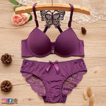 Women's Padded Butterfly Style Bra Set